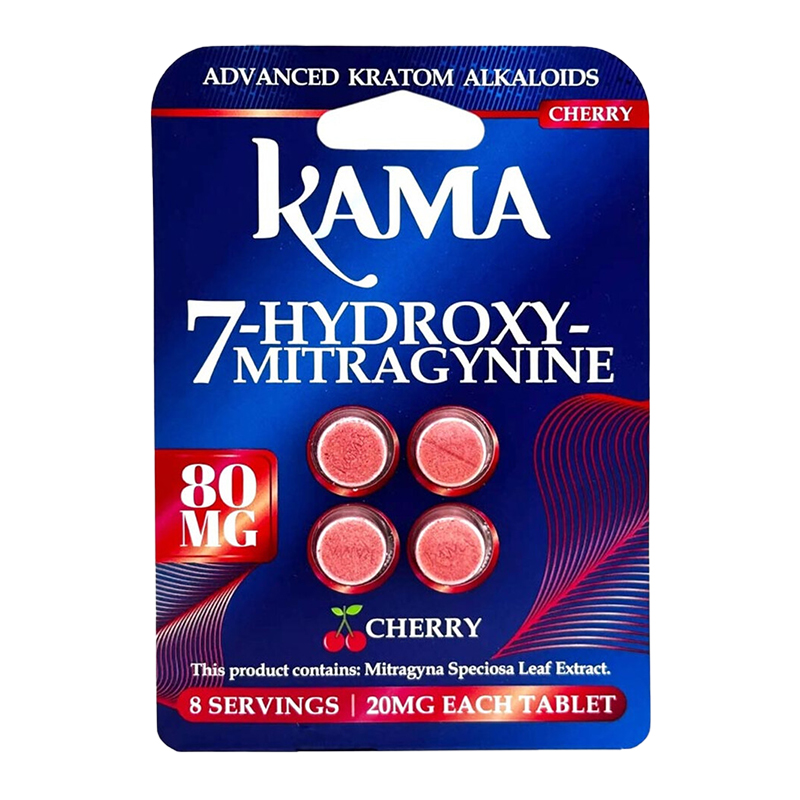 KAMA 7-HYDROXYMITRAGYNINE KRATOM CHEWABLE TABLETS 80MG 4CT -BOX OF 10 PACK