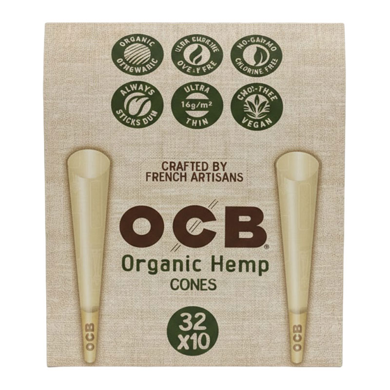 OCB UNBLEACHED ORGANIC HEMP CONE 32X10