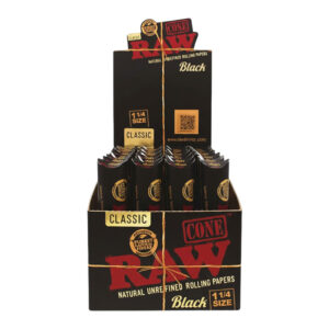 RAW 6 CONE 1/1/4 BLACK