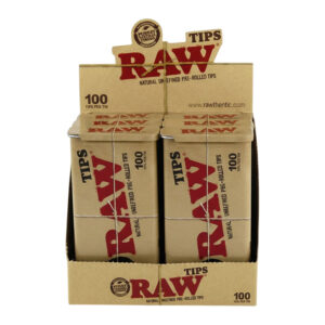 RAW PRE ROLLED TIPS IN TIN 100/TIN 6DISP