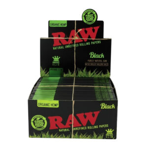 RAW ROLLING PAPER BLK ORGANIC HEMP 32 LEAVES PK