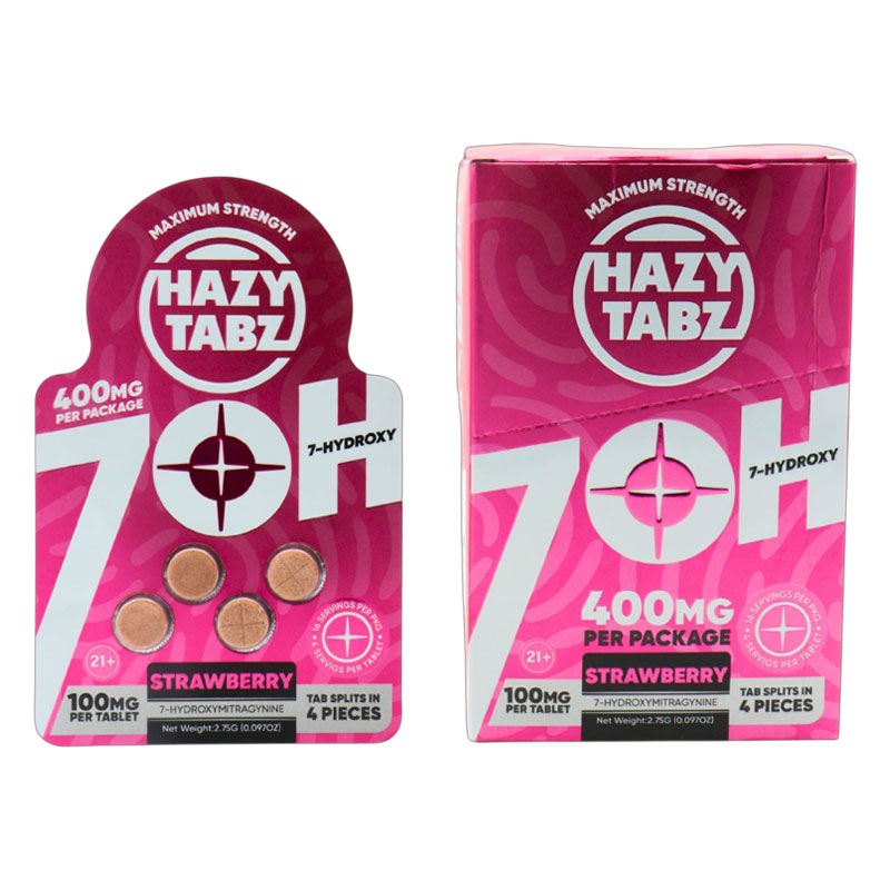 HAZY TABZ 7-HYDROXY STRAWBERRY 4CT 400MG - BOX OF 10