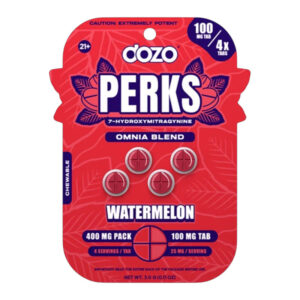 DOZO PERKS 7-HYDROXYMITRAGYNINE TABLETS OMNIA BLEND WATERMELON 100MG - BOX OF 4
