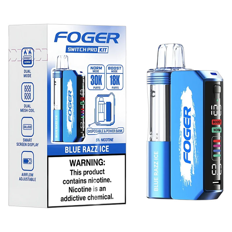 FOGER SWITCH PRO KIT 30K BLUE RAZZ ICE 5% - BOX OF 5