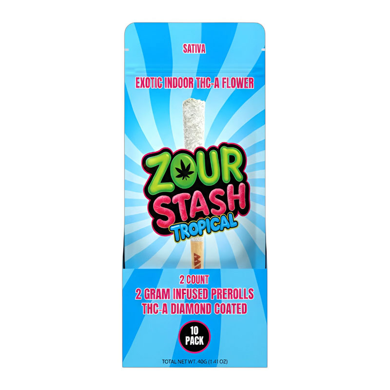 ZOUR STASH DIAMOND COATED PREROLLS 2G - BOX OF 10