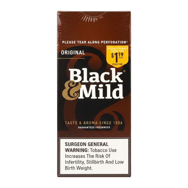 BLACK & MILD SINGLES ORIGINAL $1.19 PLASTIC TIP 25 COUNT