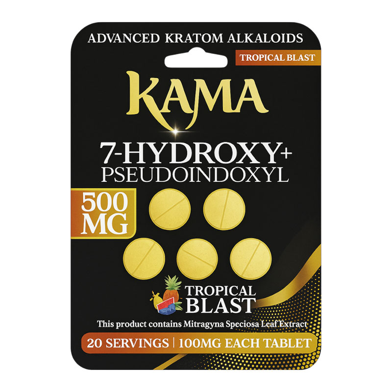 KAMA 7 HYDROXY + PSEUDOINDOXYL TROPICAL BLAST 500MG - BOX OF 10