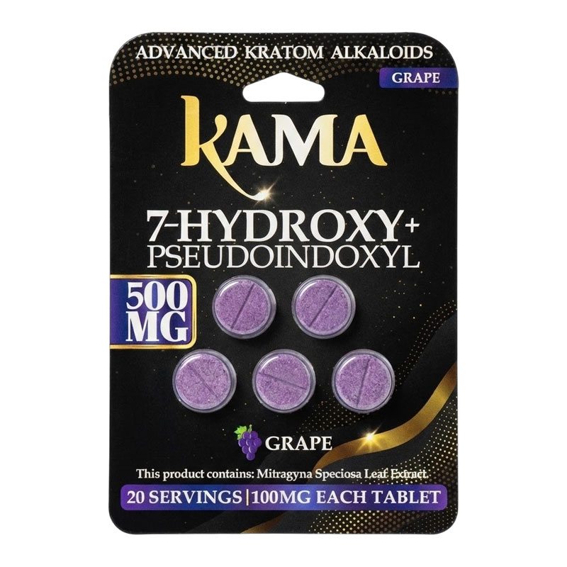 KAMA 7 HYDROXY + PSEUDOINDOXYL GRAPE 500MG - BOX OF 10