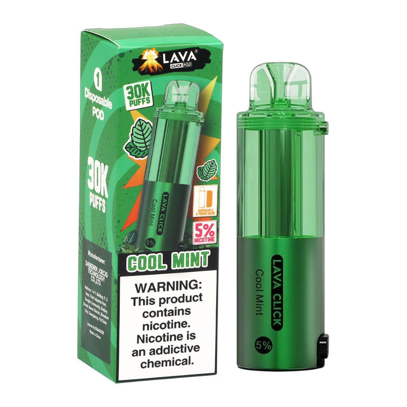 LAVA CLICK DISPOSABLE POD 30K COOL MINT 5% - BOX OF 10