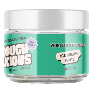 DOUGHLICIOUS EXOTIC THCA FLOWER 4G JAR - ICE CREAM MINTZ (INDICA)