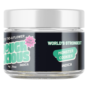 DOUGHLICIOUS EXOTIC THCA FLOWER 4G JAR - MONSTER COOKIES (INDICA)
