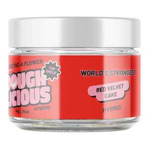 DOUGHLICIOUS EXOTIC THCA FLOWER 4G JAR - RED VELVET CAKE (HYBRID)