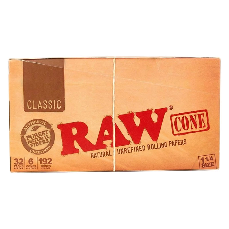 RAW CLASSIC CONE 1.25 6PK - BOX OF 32