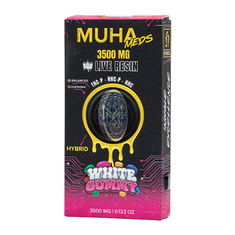 MUHA MEDS 3500MG DISPOSABLE BOX OF 5 - WHITE GUMMY (HYBRID)