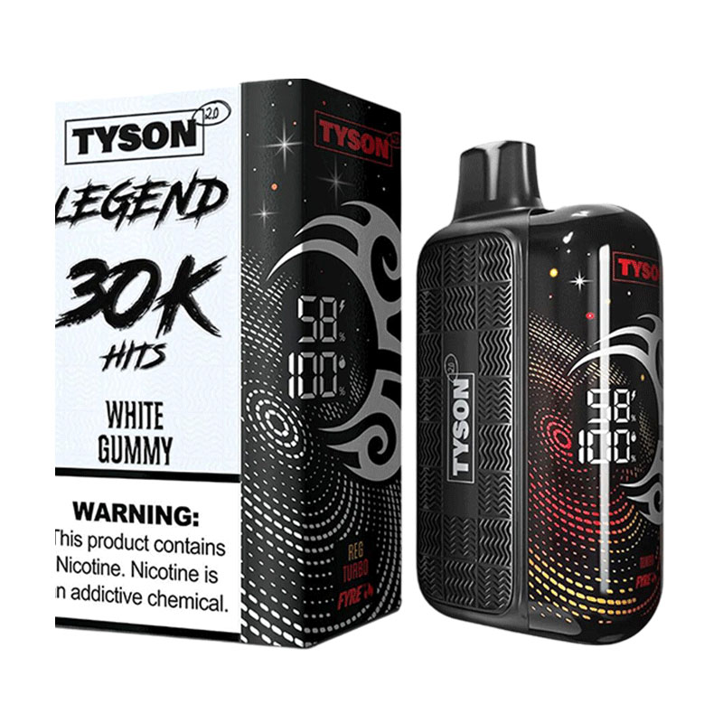 TYSON LEGEND 30K WHITE GUMMY 5% - BOX OF 5