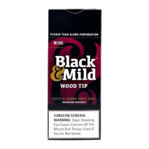 BLACK & MILD SINGLES WINE WOOD TIP - BOX OF 25