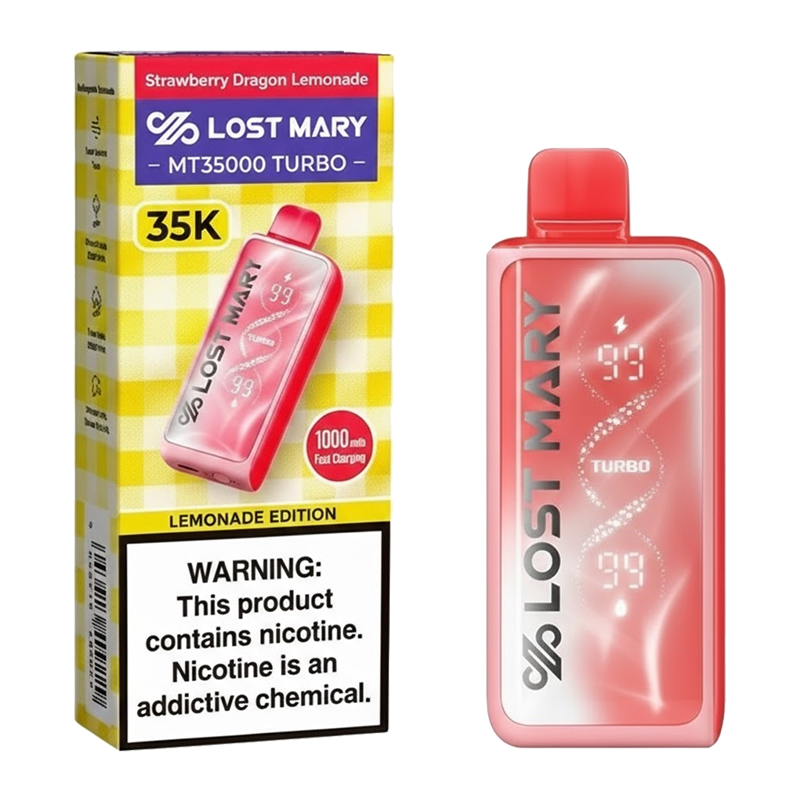 LOST MARY MT35K TURBO BOX OF 5 - STRAWBERRY DRAGON LEMONADE (LEMONADE EDITION)