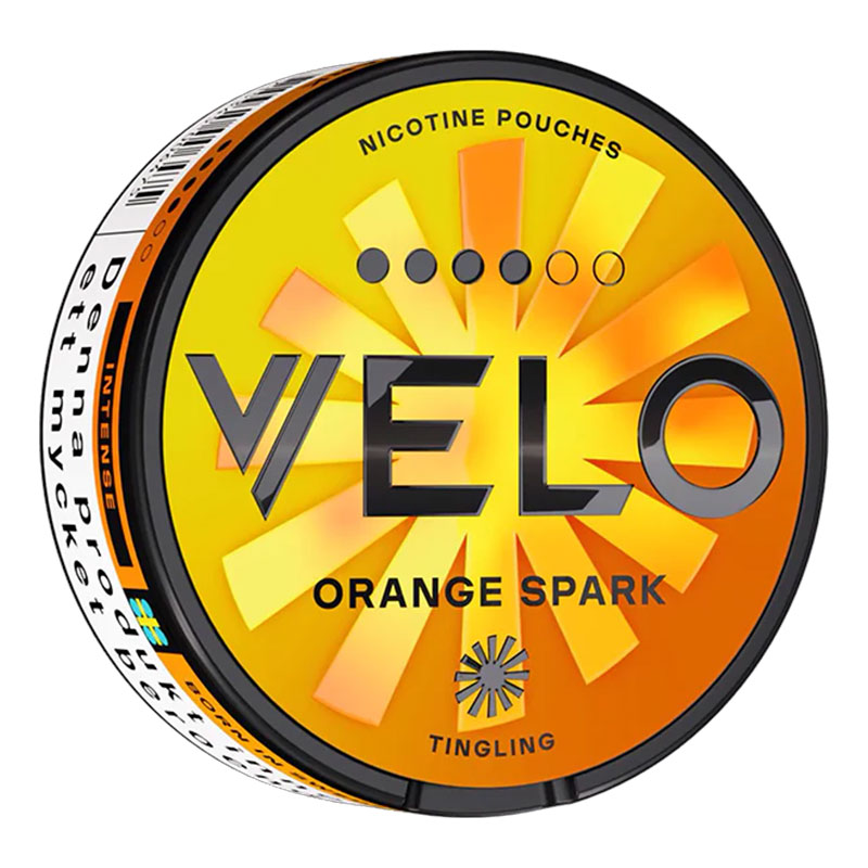 VELO NICOTINE POUCHES ORANGE SPARK INTENSE 14MG - SLEEVE OF 10